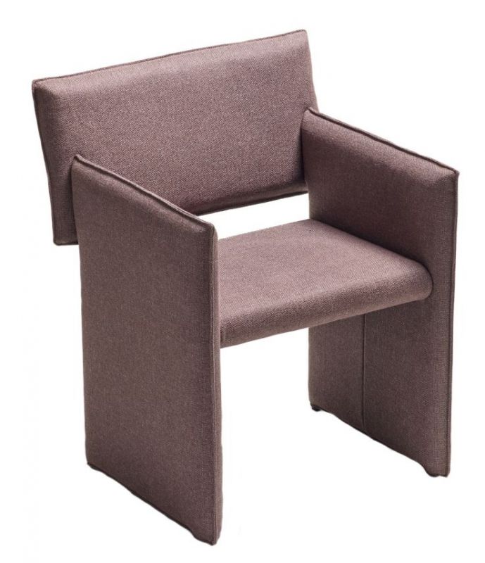 Noto Stuhl mit Wangen von Cor, moderner Sessel in Braun, Stoffbezug, bequemes Sitzmöbel.